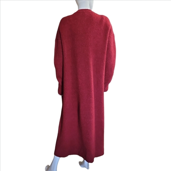 CO | Longline Red Chunky Knit Duster Cardigan Size Large - Picture 5 of 7